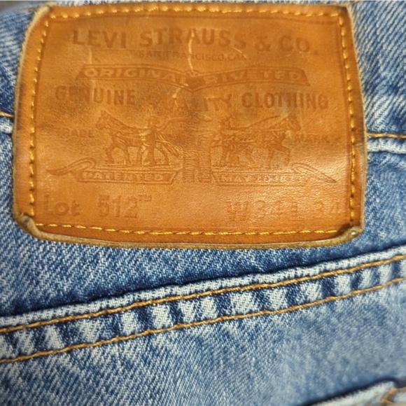 Levi's 512 Premium Selvedge Jeans Men's Slim Taper Fit fits 33x31 Medium Wash - Picture 4 of 9